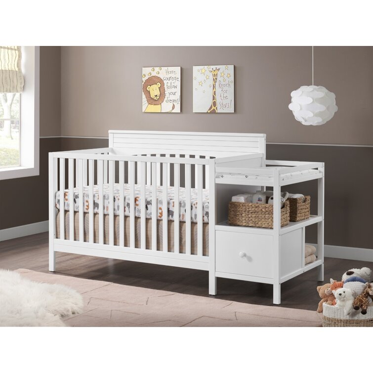 Harper 4 in 1 Convertible Baby Crib and Changing Station Combo